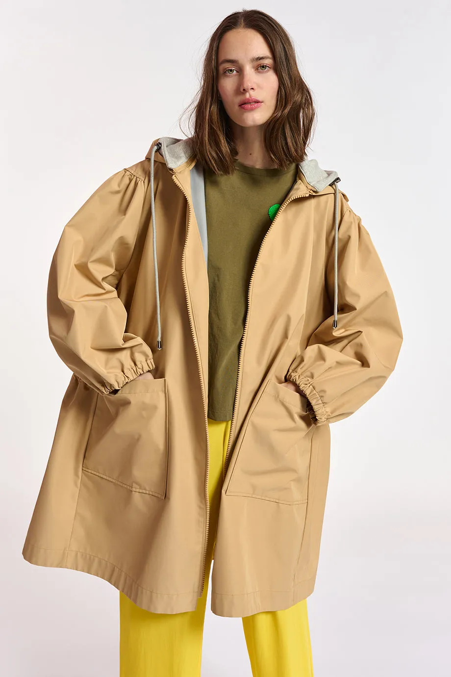 Essentiel Antwerp Broke Raincoat - Sand