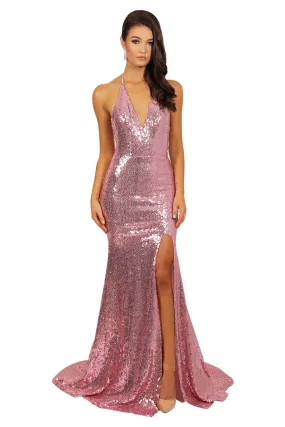 Estellina Gown - Pink Orchid (M & XL - Clearance Sale)