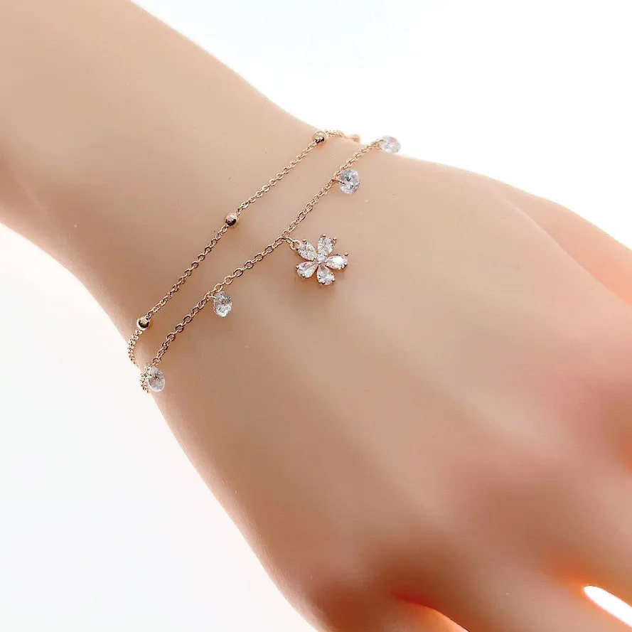 Flower Cubic Zirconia Bracelet