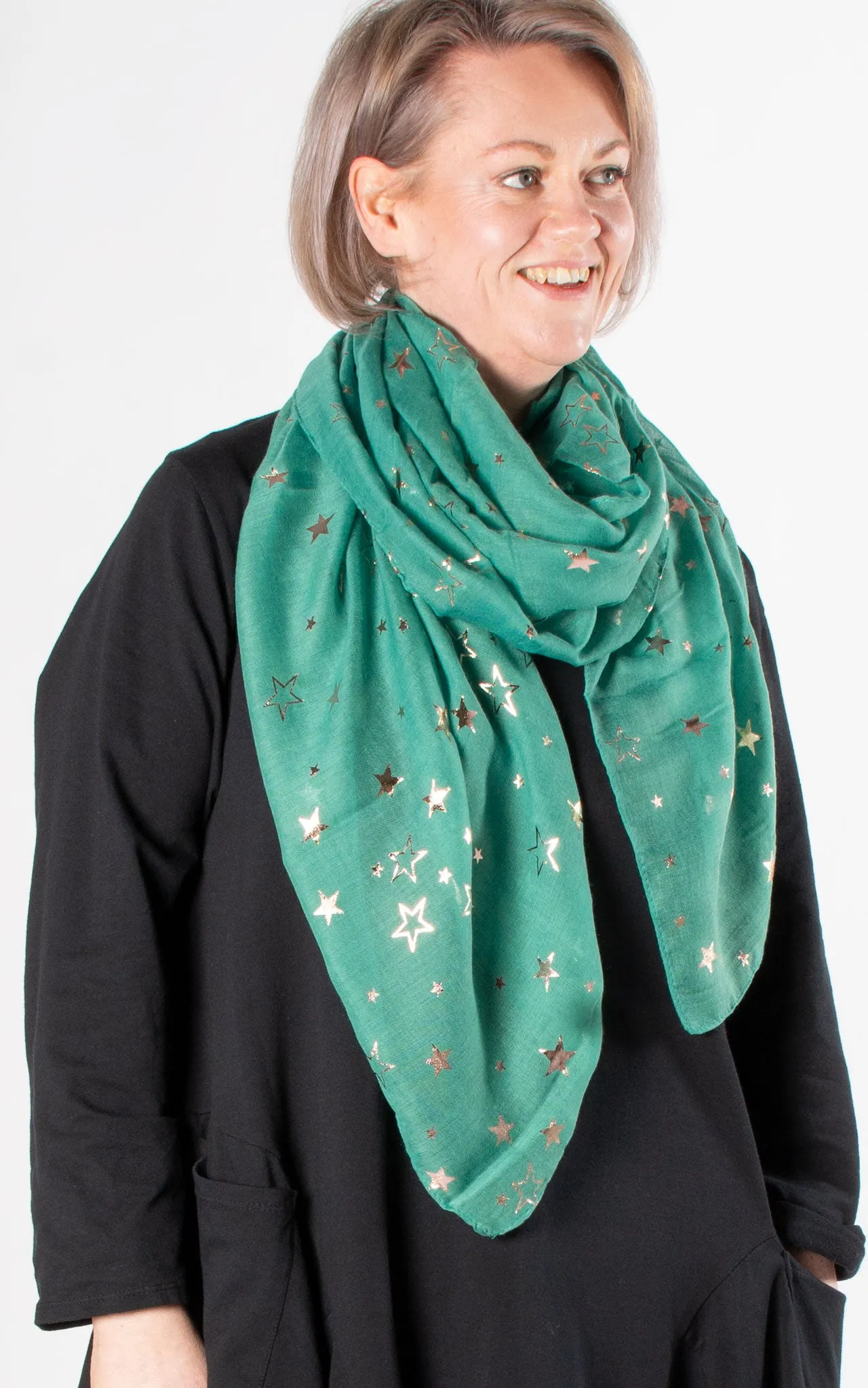 Foil Stars Scarf | Green