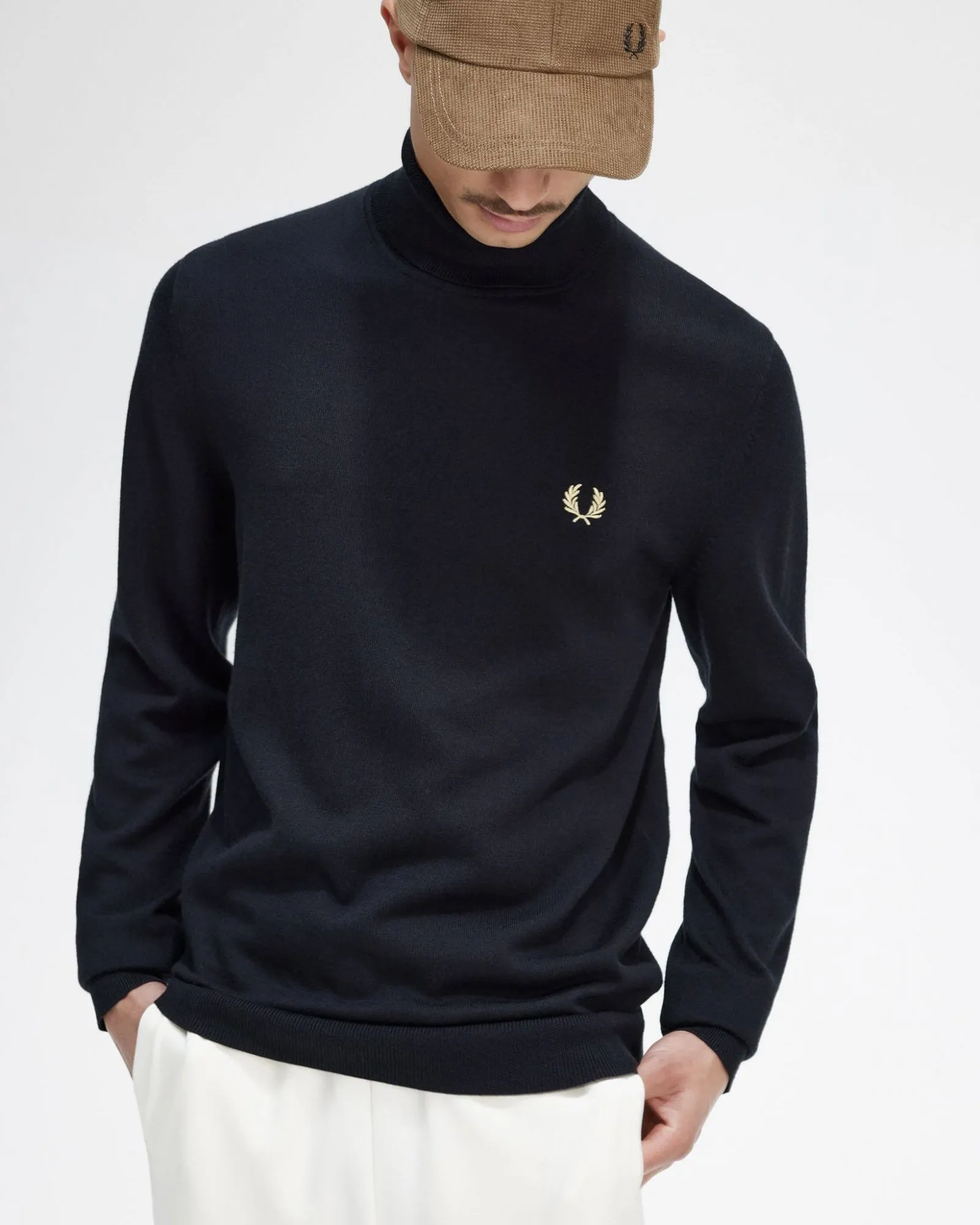 Fred Perry Roll Neck Jumper - Black