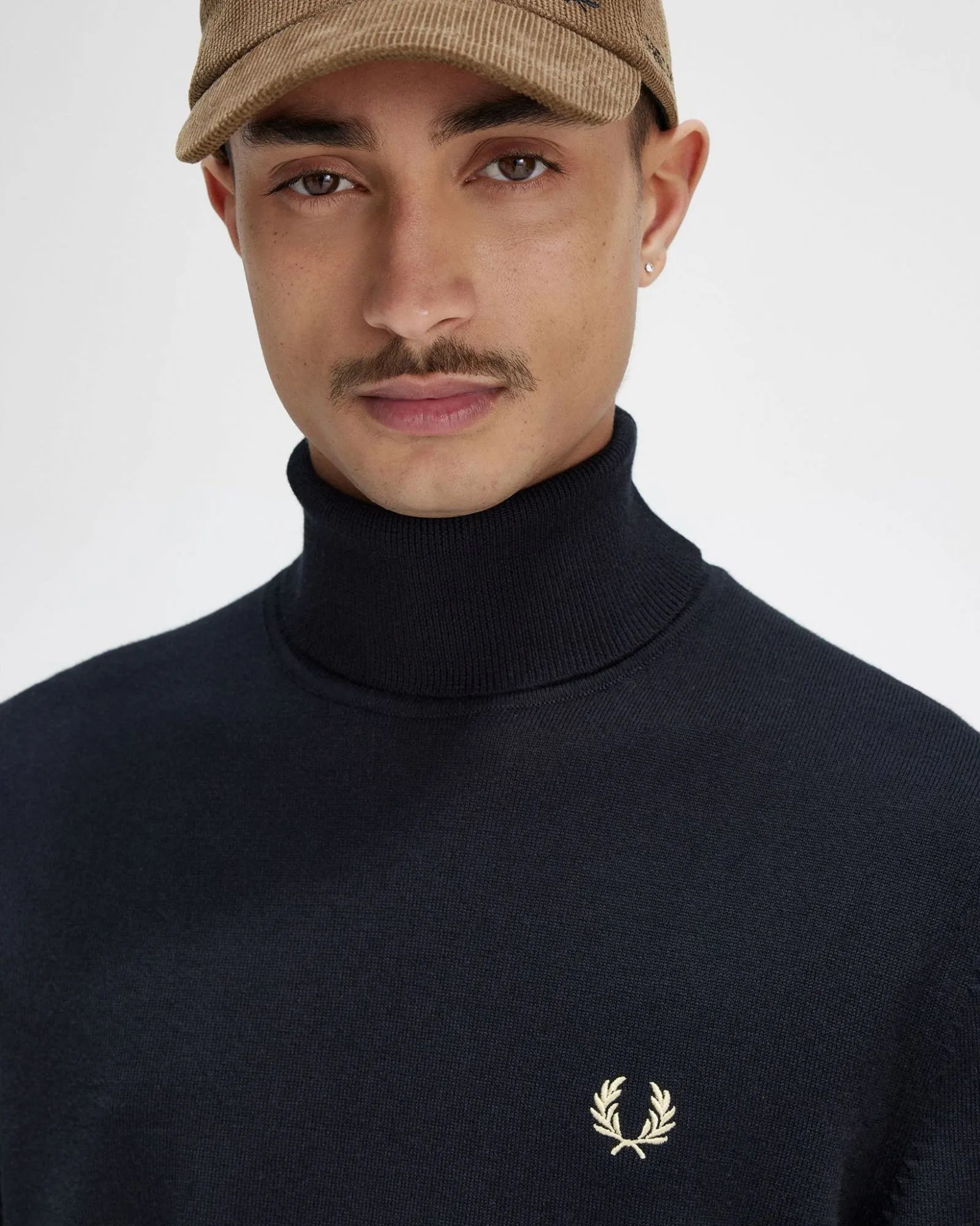 Fred Perry Roll Neck Jumper - Black