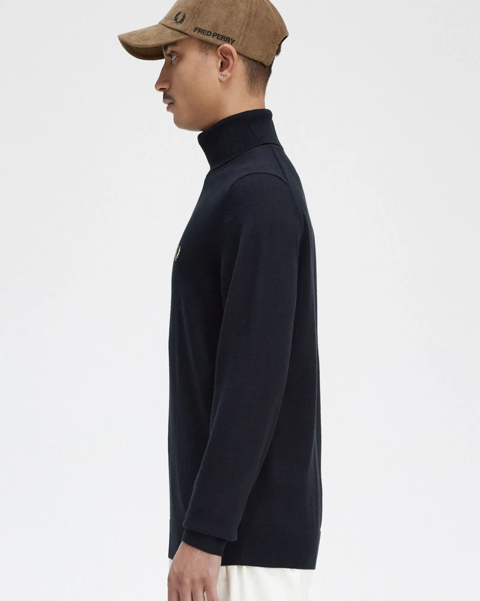 Fred Perry Roll Neck Jumper - Black