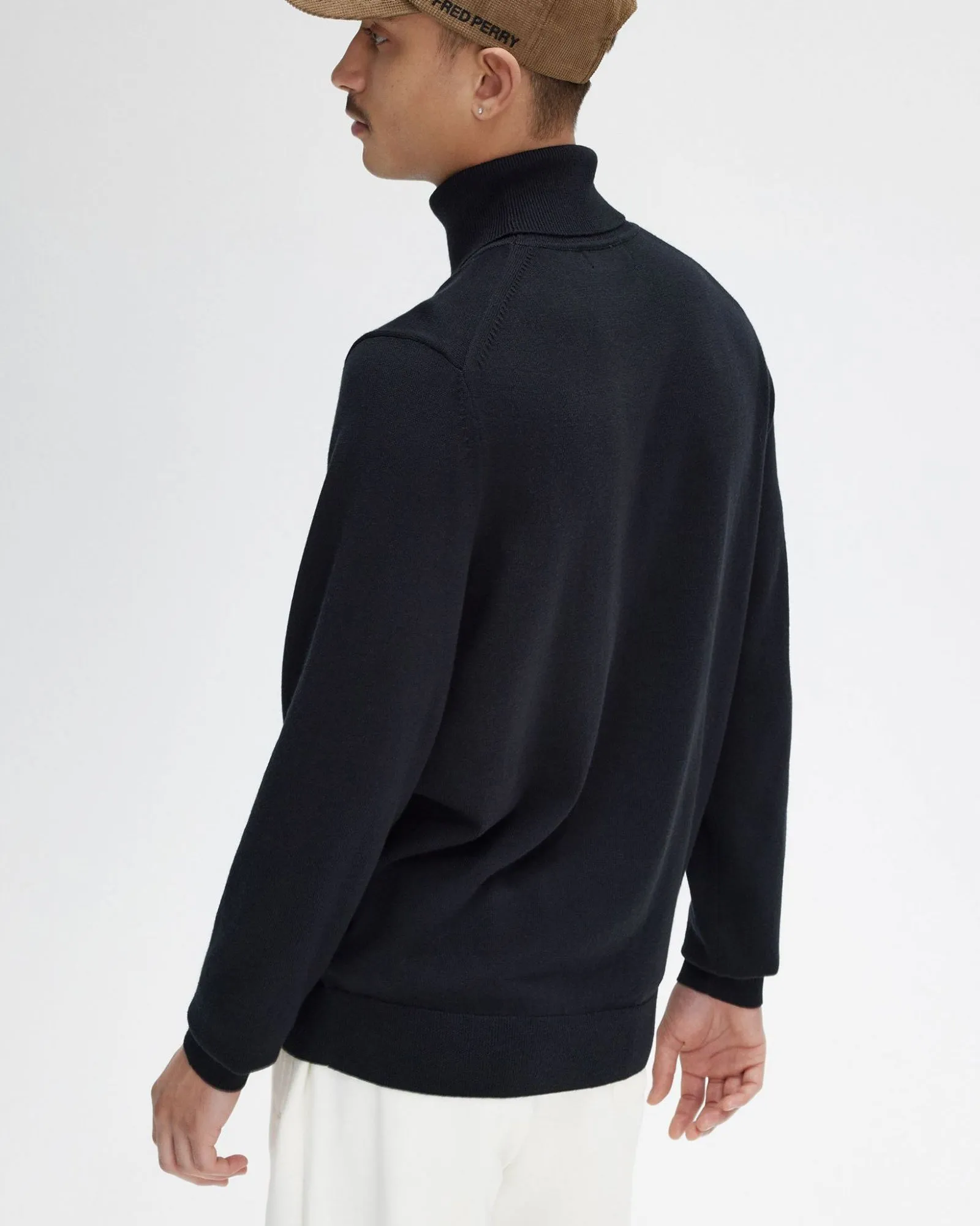 Fred Perry Roll Neck Jumper - Black