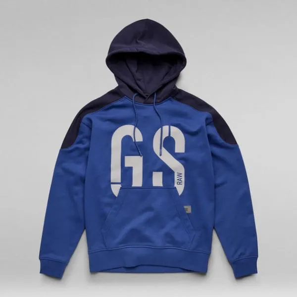 G-STAR INC - Men - 89 Logo Block Pullover Hoodie - Lightning Blue