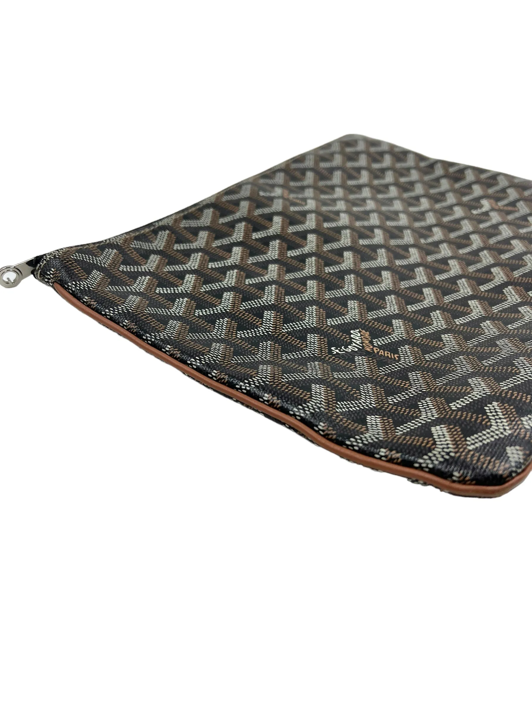 Goyard Black & Brown Senat MM Zip Pouch