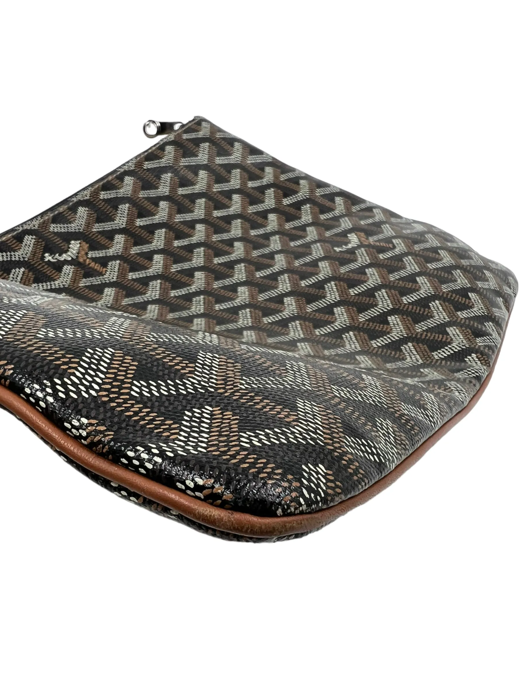 Goyard Black & Brown Senat MM Zip Pouch