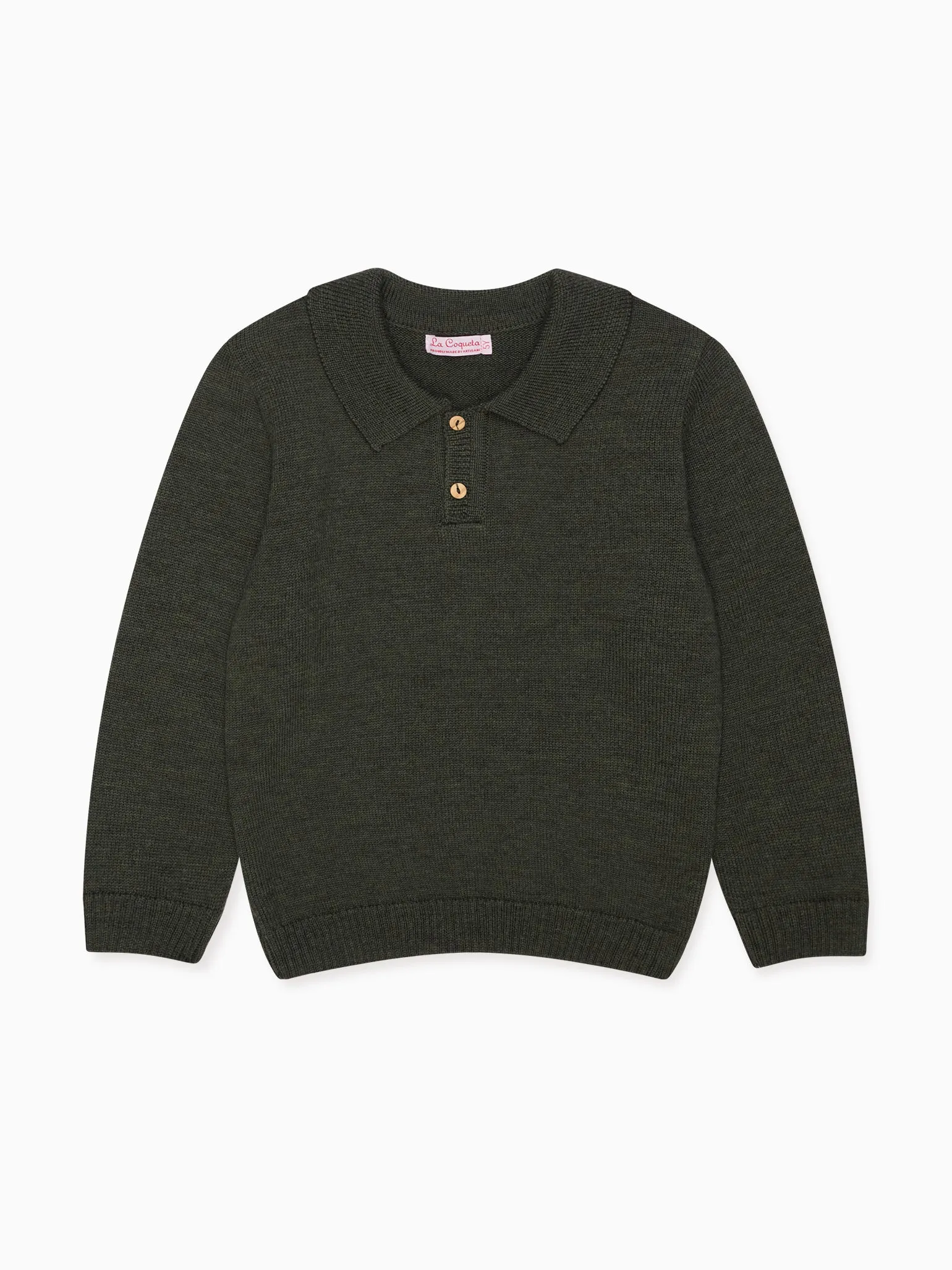 Green Brio Merino Boy Jumper