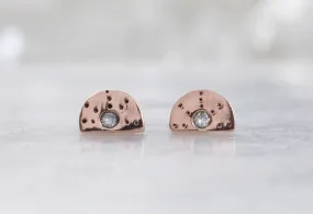 Half Moon Stardust Stud Earrings