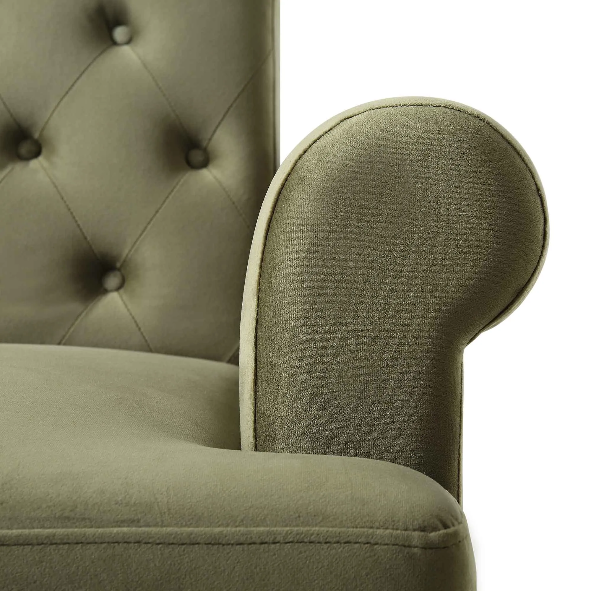 Hanney 3-Seater Chesterfield Sofabed in Moss Green Velvet