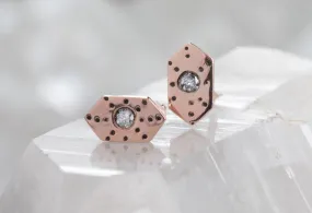 Hexagon Stardust Stud Earrings