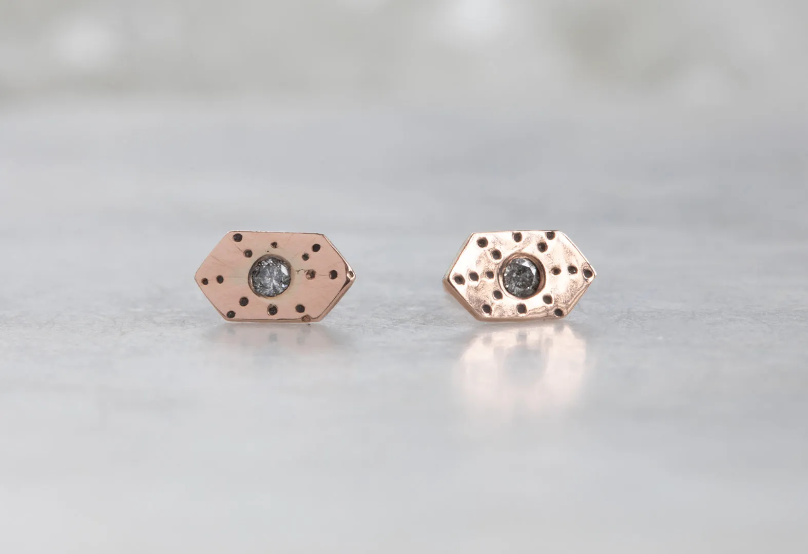 Hexagon Stardust Stud Earrings