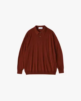 High Gauge  Knit Oversized L/S Polo