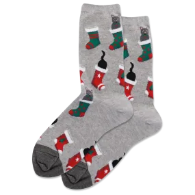 HOTSOX Women's Cats in Stockings Crew Socks