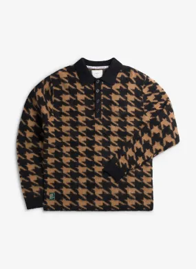 Houndstooth Rugby Shirt - Tan