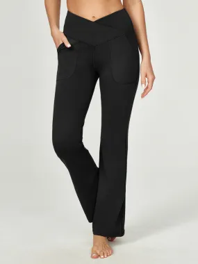 IUGA High Waisted Crossover Bootcut Yoga Pants With Pockets