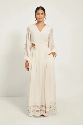 Ivory Cut-Out Maxi Dress