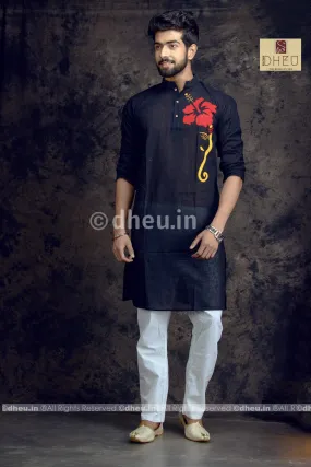 Joba-Handloom Cotton Applique kurta