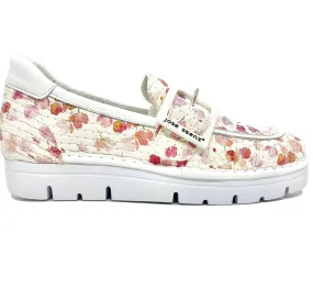 Jose Saenz White Floral Loafer