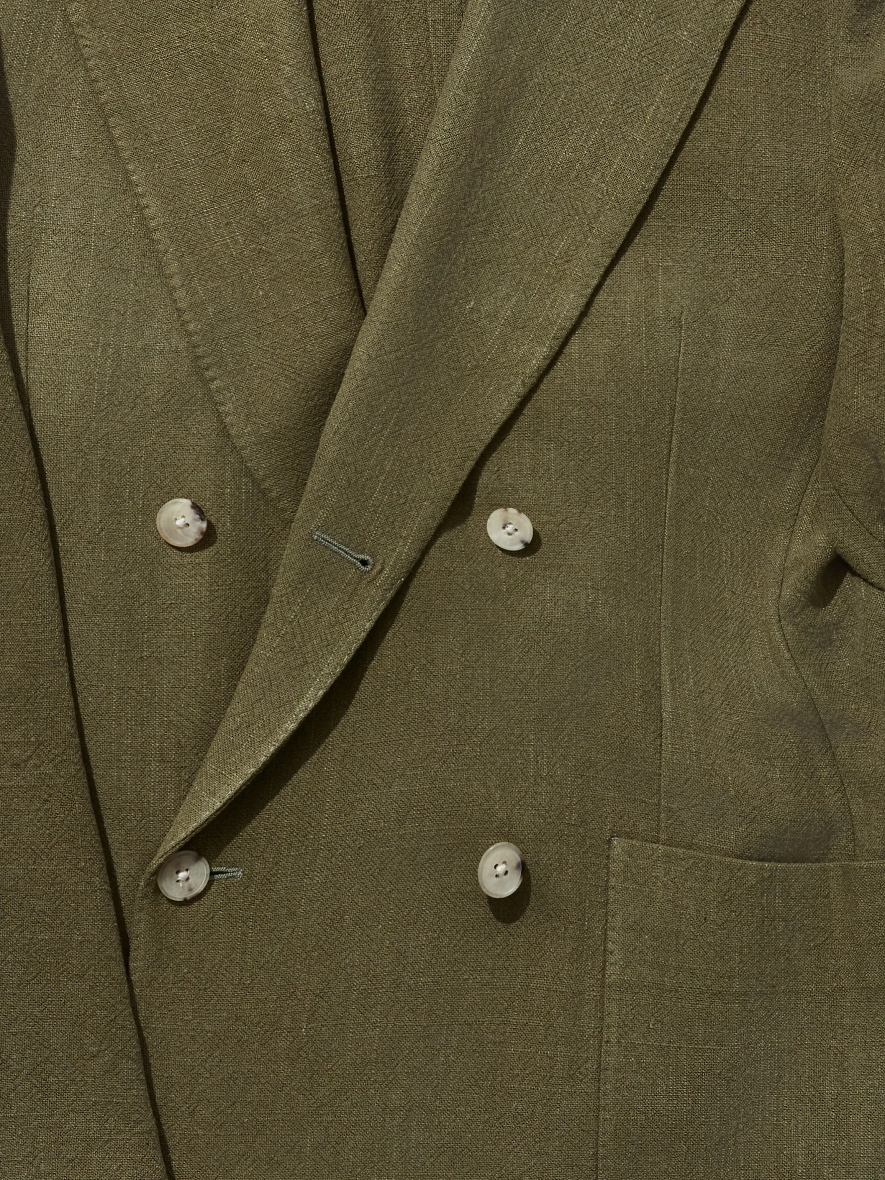 Khaki Stonewashed Linen Jacket