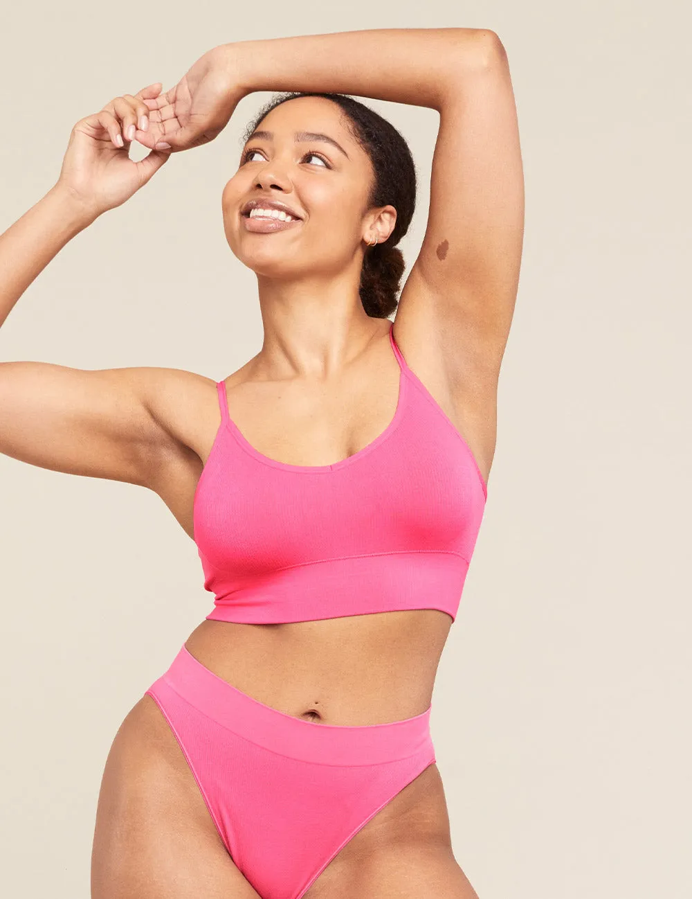 LYOLYTE® Ribbed Low Back Bra - McGrath Pink