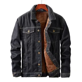 Men's Winter Thicken Inner Fleece Denim Jacket