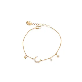 Moon & Star Cubic Zirconia Bracelet