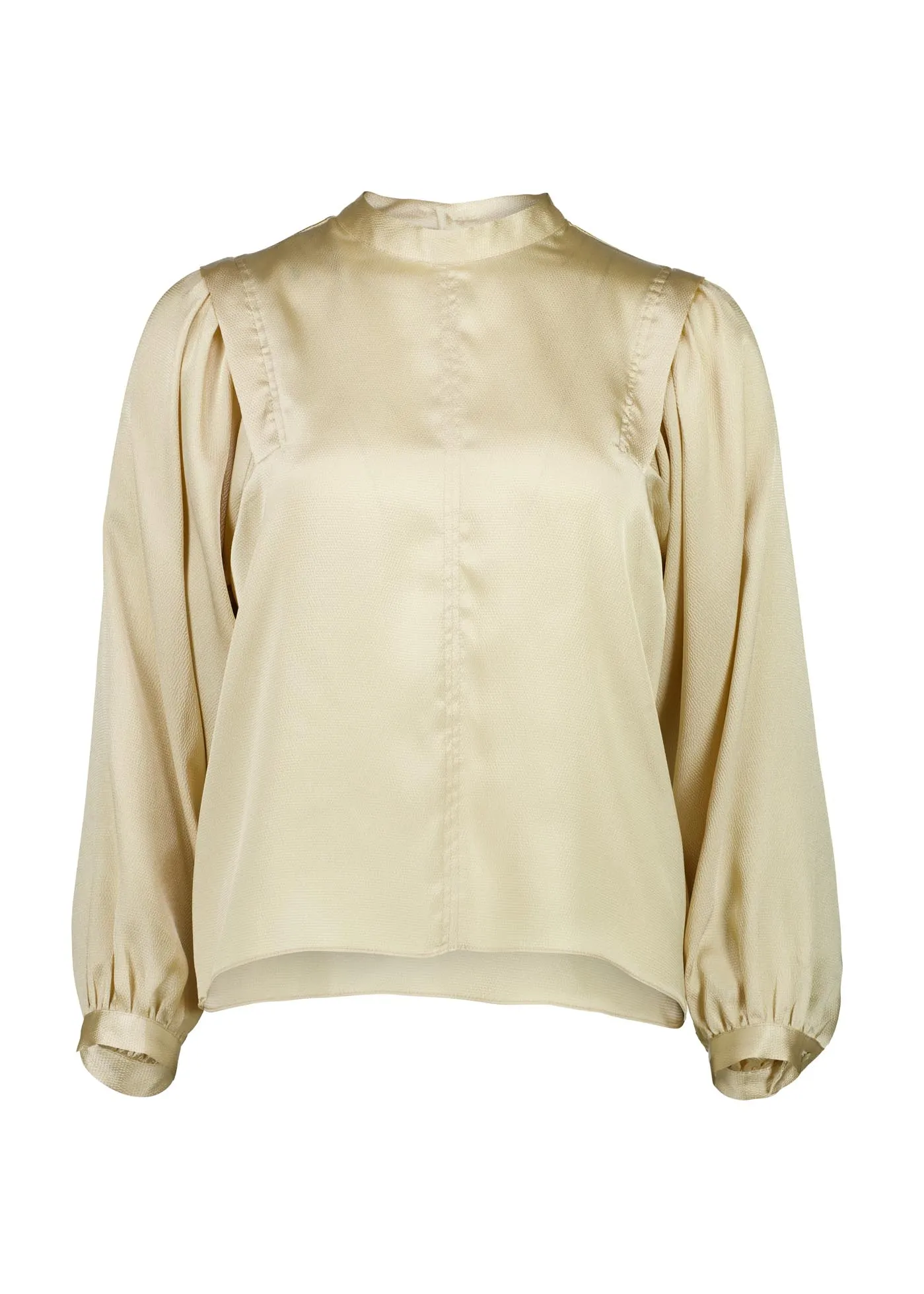 Moonshine Blouse Ivory in Shiny Viscose