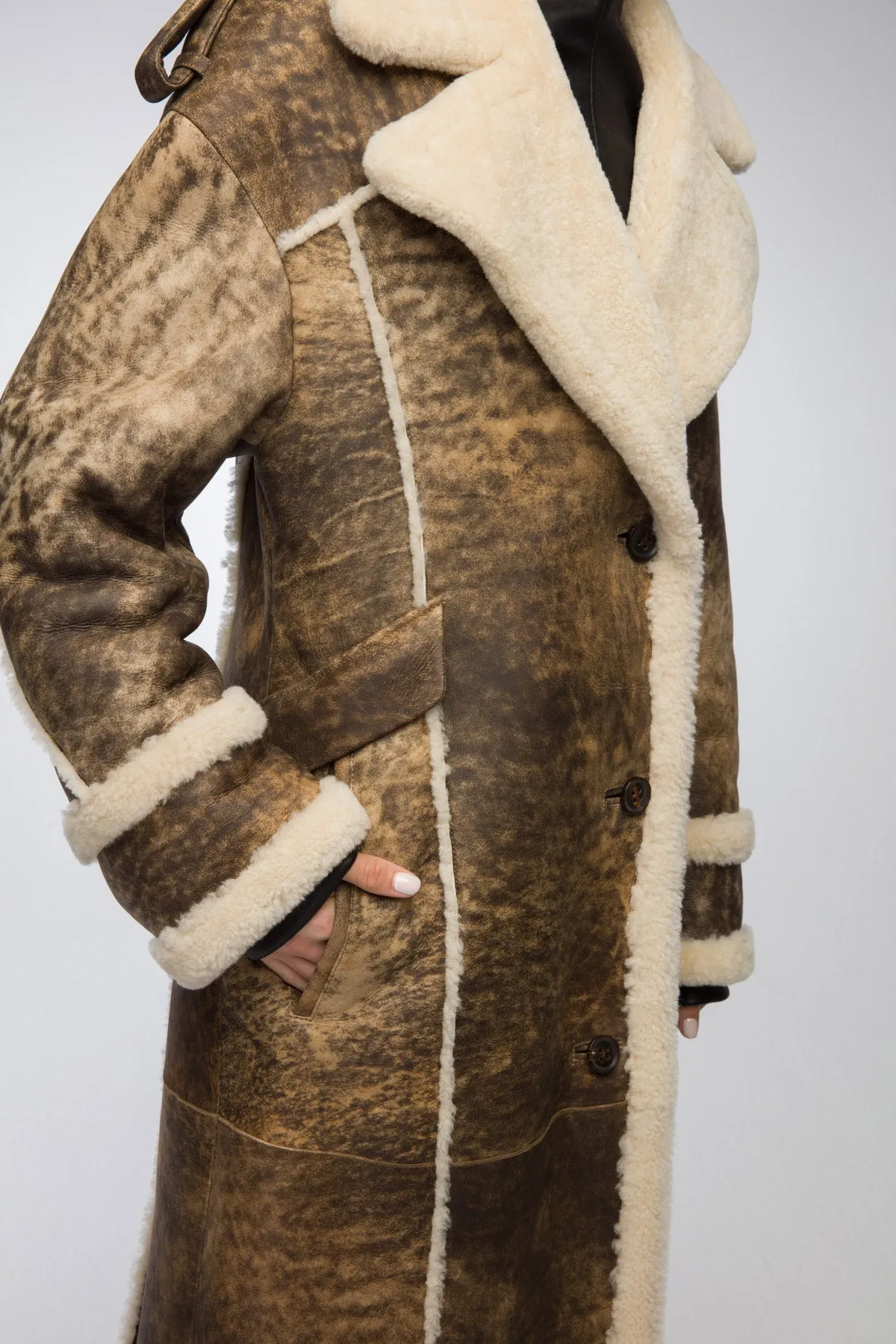 Morgane - Brown Shearling Coat