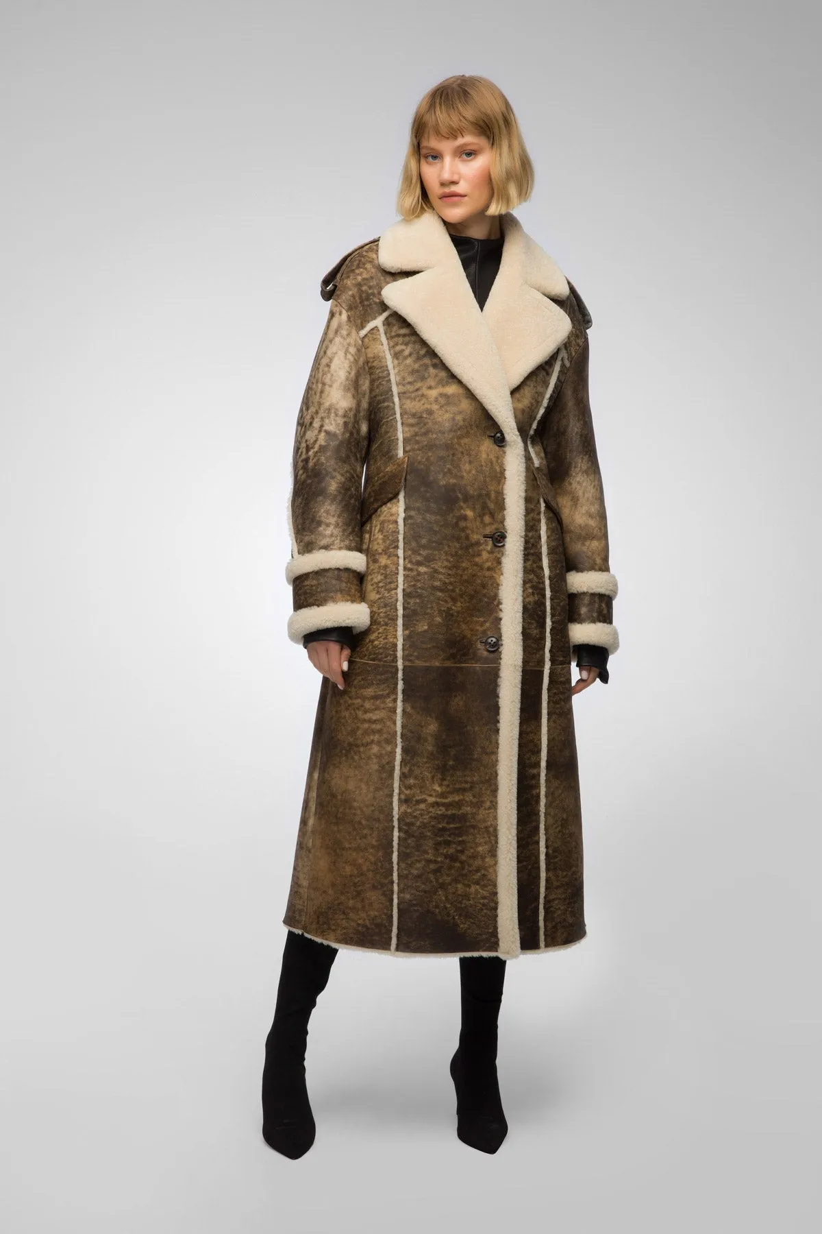 Morgane - Brown Shearling Coat