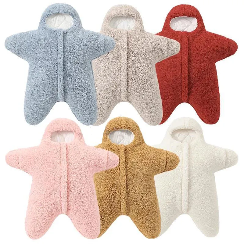 Newborn Starfish Cotton Wrap Blankets for Babies 0-9M