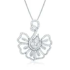 One Floret Diamond Pendant