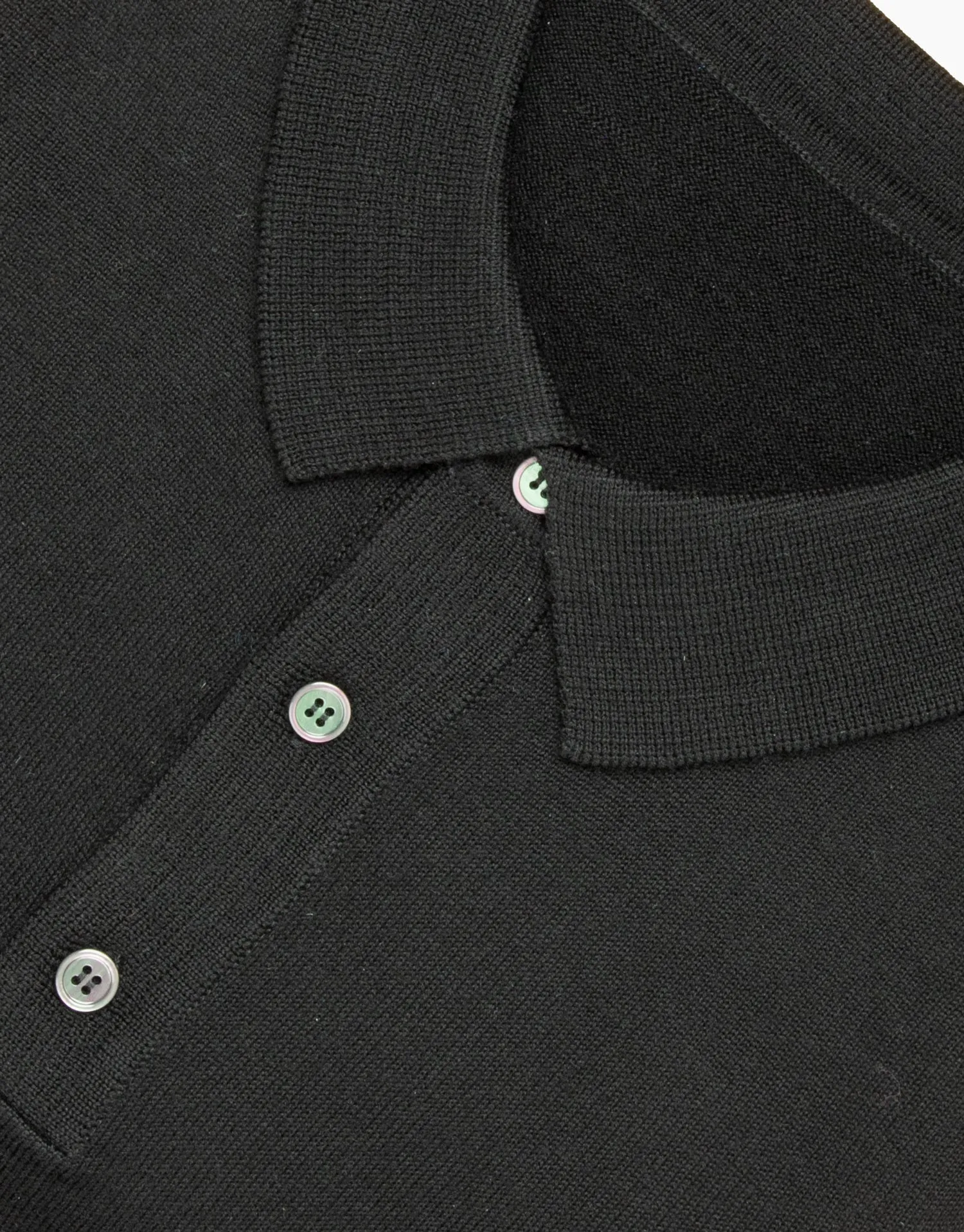 Owaka Black Merino 3 Button Polo Jersey