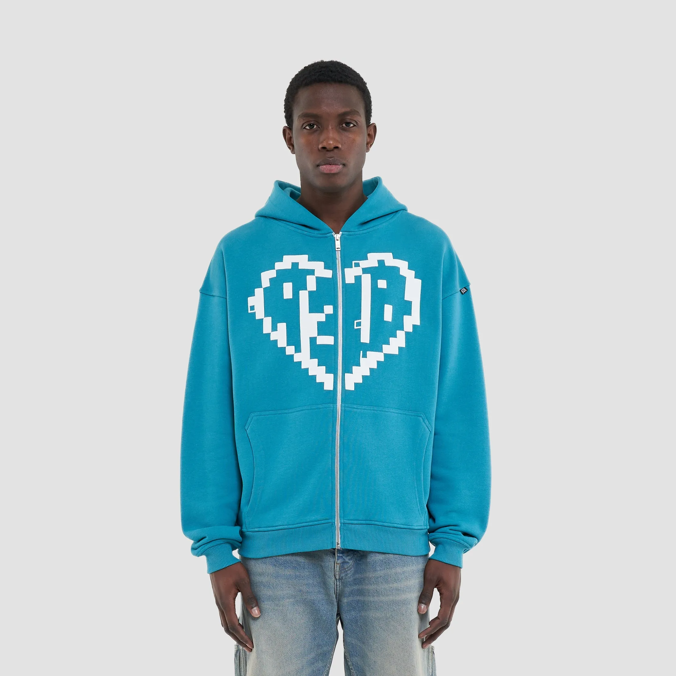 PIXEL HEART ZIP HOODIE