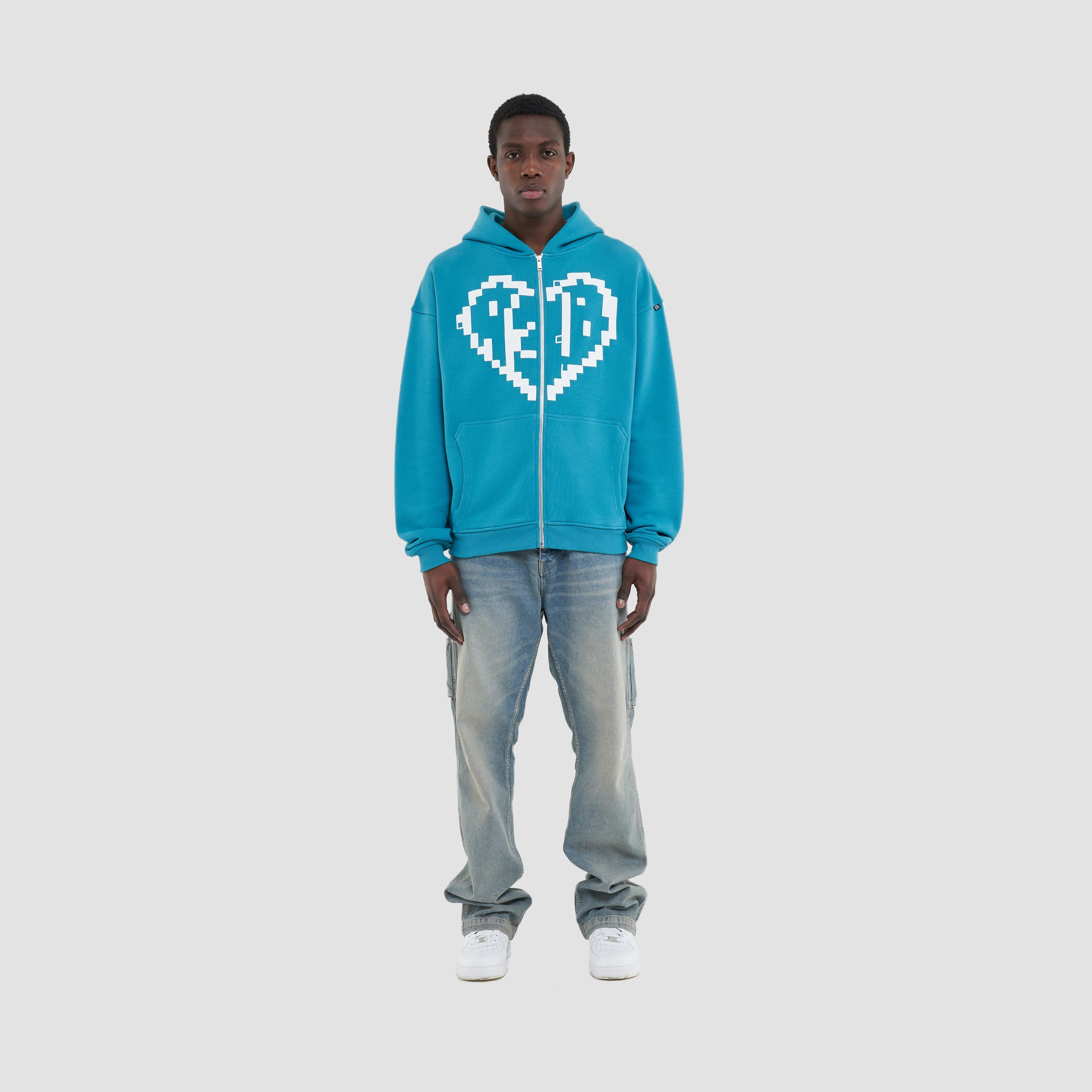 PIXEL HEART ZIP HOODIE