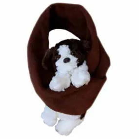 Puppy on Brown Fleece Buddy Scarf