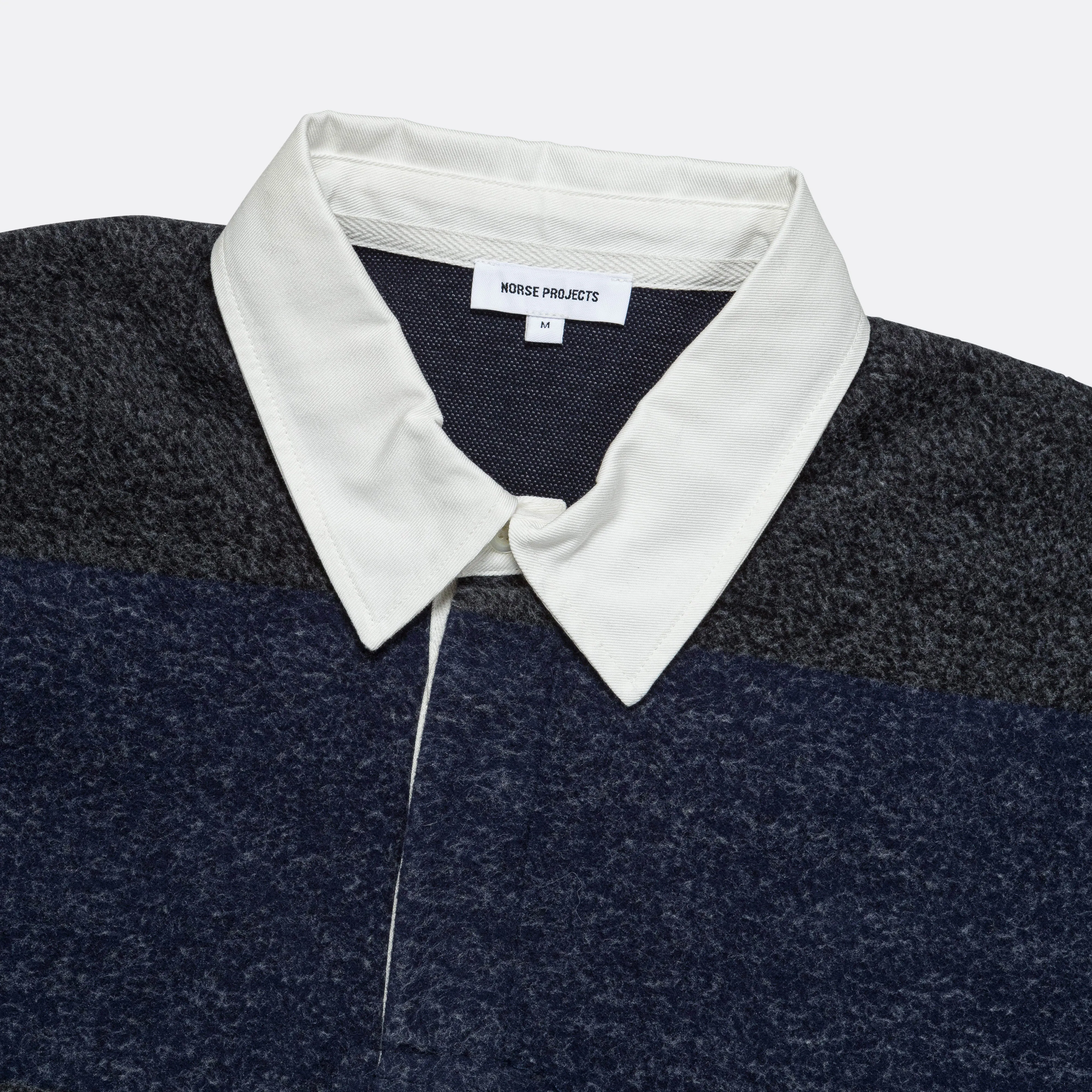 Ruben Brushed Jersey Rugby LS Polo - Navy