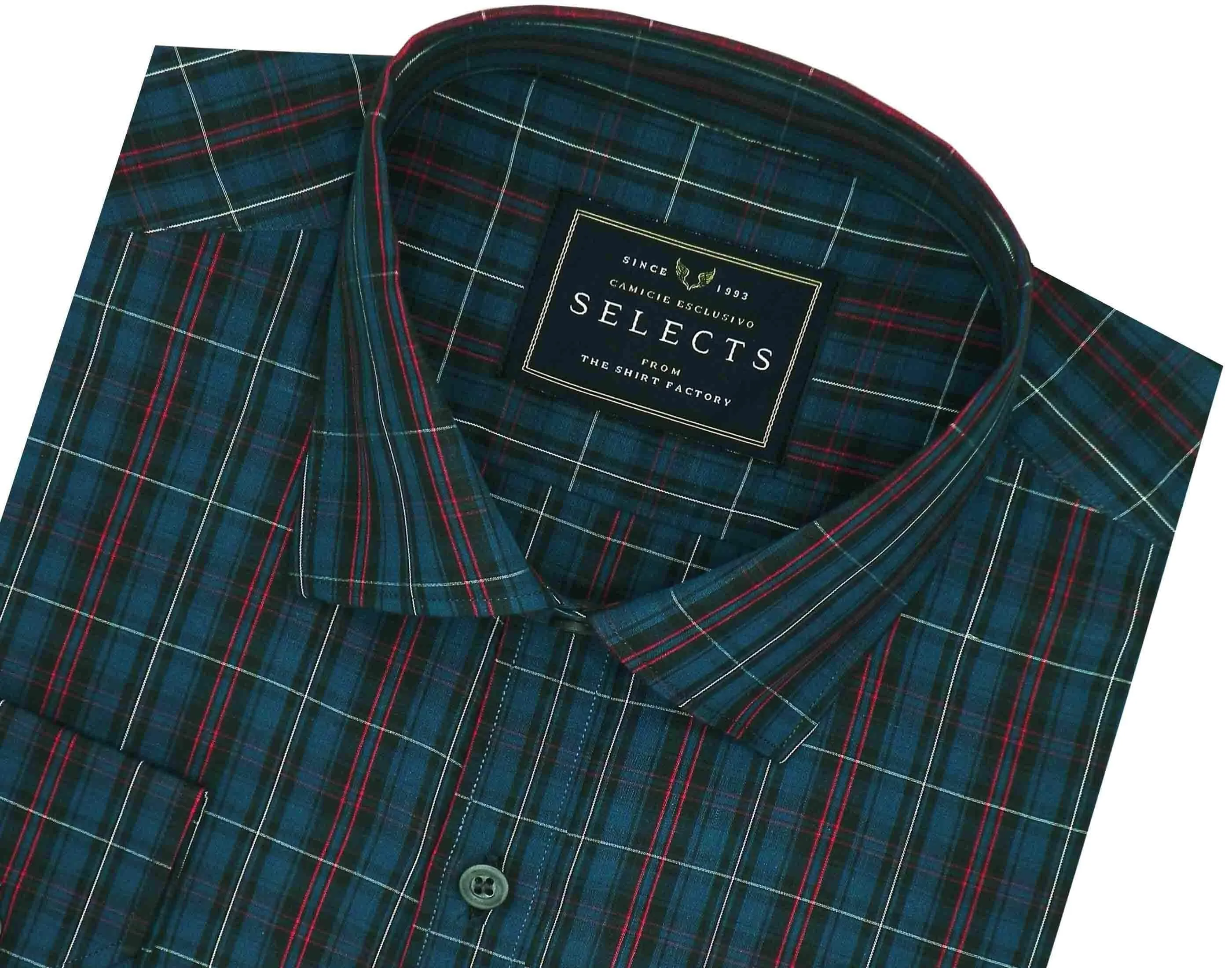 Selects Premium Cotton Check Shirt - Dark Blue (0716)