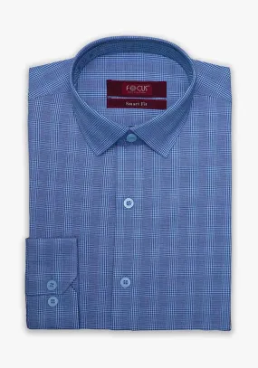 Sky Blue Checkered Dress Shirt