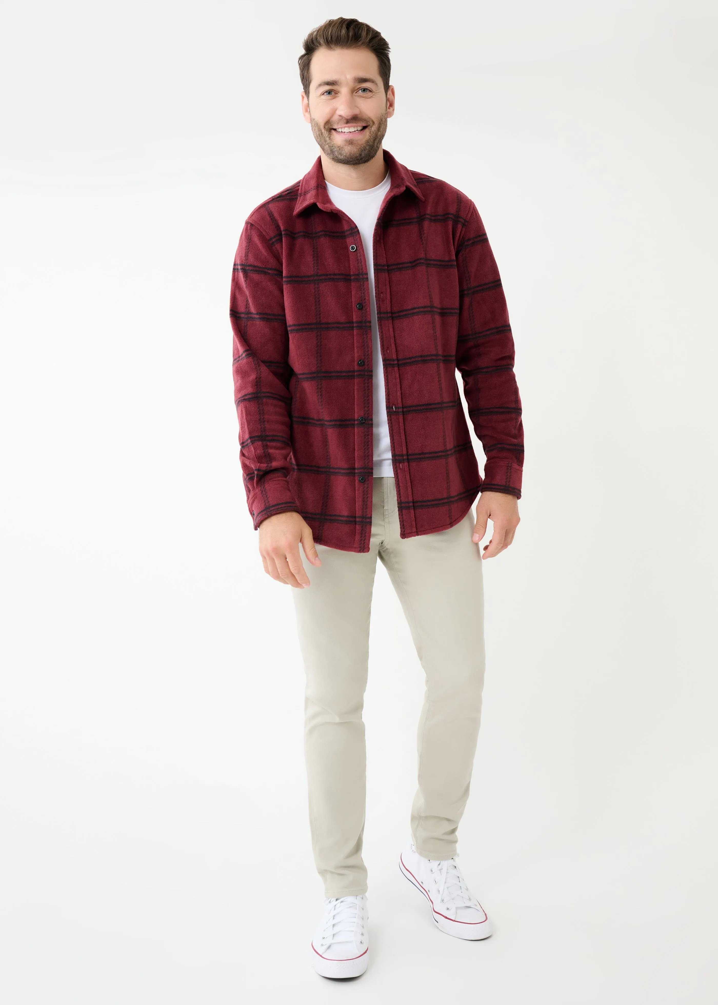 Sunday Shirt Jacket | Burgundy Check