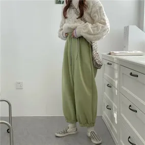 Thicken High Waist Loose Korean Autumn Winter Casual Sweatpants