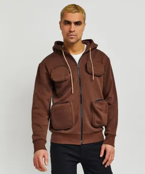 Trenches Fleece Utility Hoodie - Brown