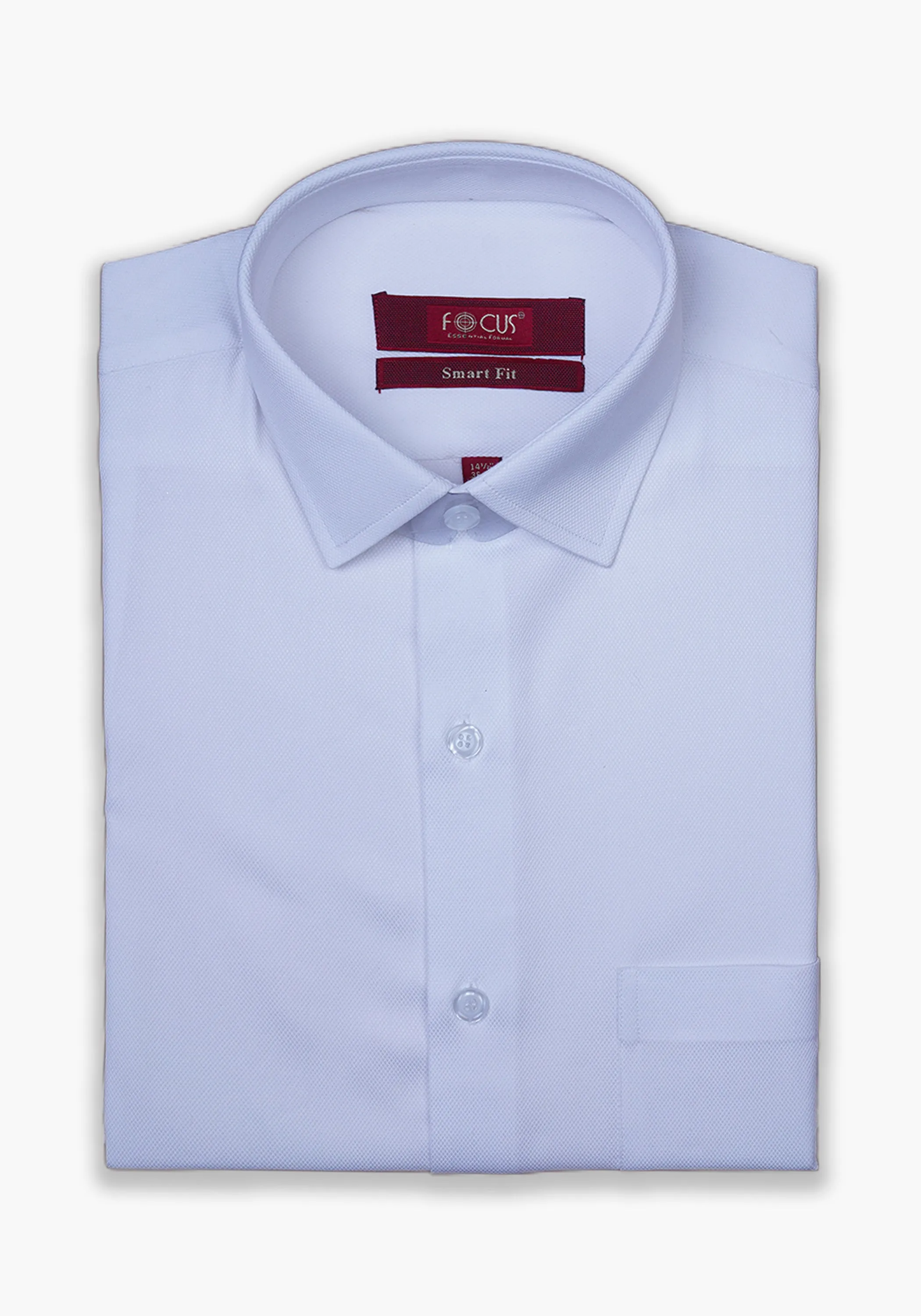 White Textured Dress Shirts