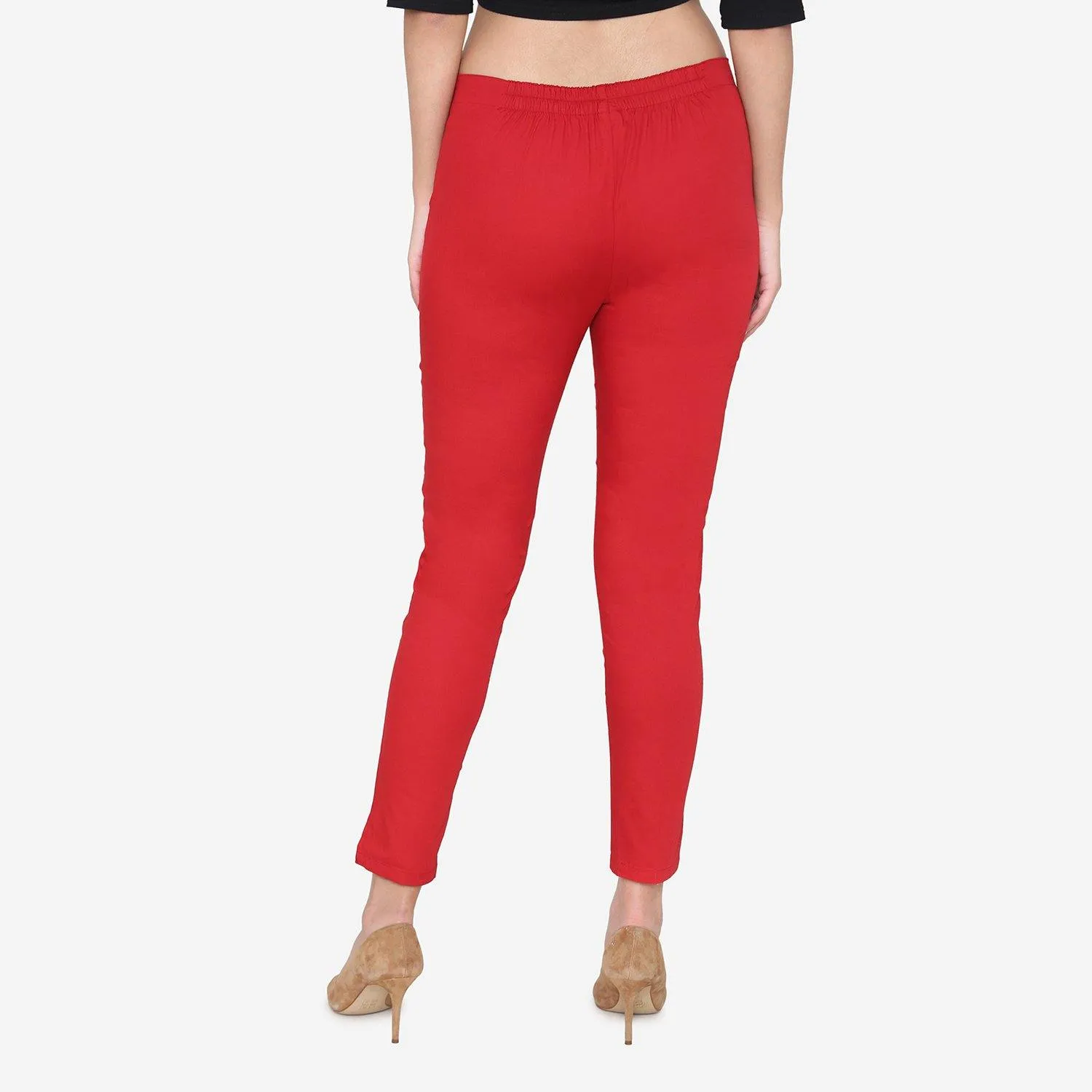 Women's Cotton Formal Trousers - True Red