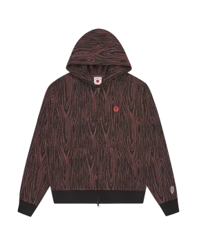 Woodgrain Zip Through Hood