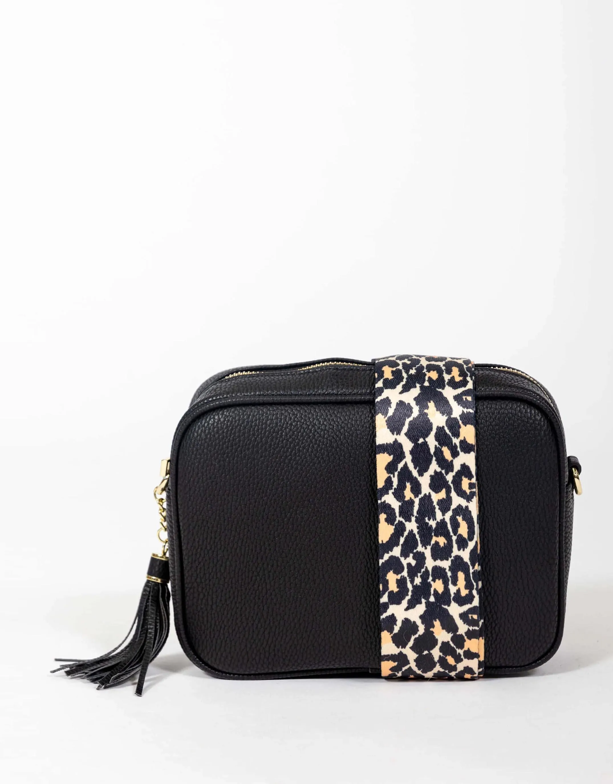 Zoe Crossbody Bag - Black & Tan Leopard